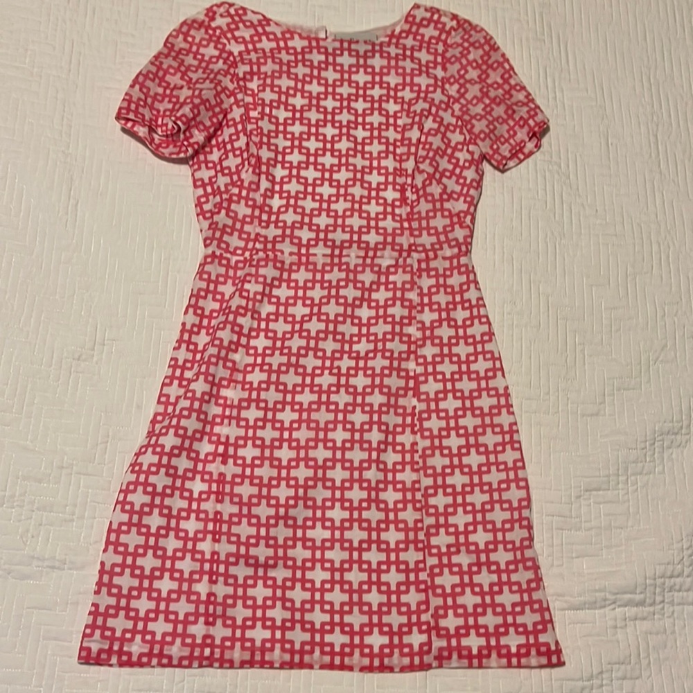 La Roque for Belk pink and white geometric print backless dress size 4